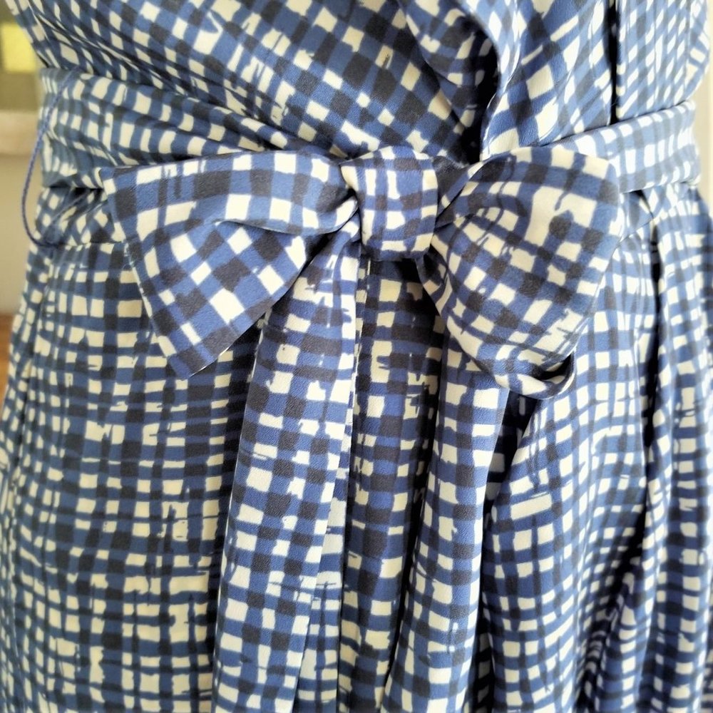DKNY Brand Dress Royal Blue & White Print Women's Size 8 - Picture 4 of 11